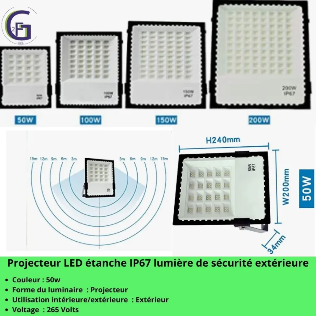 Projecteur LED étanche IP67